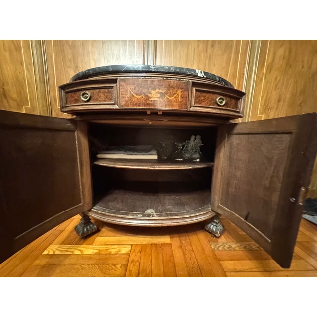 Brown Early 20th Century Rockford Republic Furniture Co Demi-Lune Cabinet Credenza For Sale - Image 8 of 8