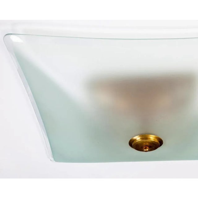 Modern Light Green Murano Glass and Brass Flush Mount by Gaetano Sciolari, 1960s For Sale - Image 12 of 13