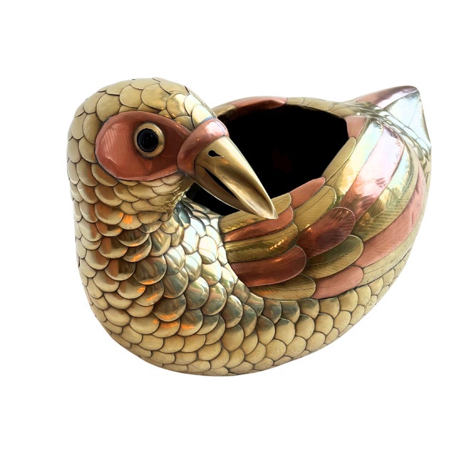 Sergio Bustamante Late 20th Century Sergio Bustamante Brass & Copper Duck Planter Sculpture For Sale - Image 4 of 4