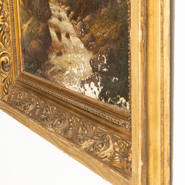 19th Century France Green Canvas Painting For Sale - Image 15 of 15