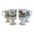 English Traditional Vintage Hand Painted Porcelain Sporting Dog Pedestal Mug Set (4) For Sale