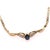 Modern 14 Karat Gold Cable Necklace With Diamond and Sapphire Soldered Pendant .40tdw For Sale - Image 3 of 12
