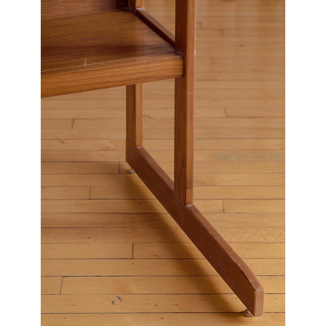 Brown The Vintage 70s Danish Oak Desk With Hutch For Sale - Image 8 of 11