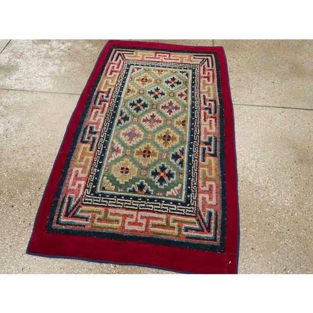 Textile Galerie Shabab Collection Mid-20th Century Handmade Tibetan Throw Rug For Sale - Image 7 of 8