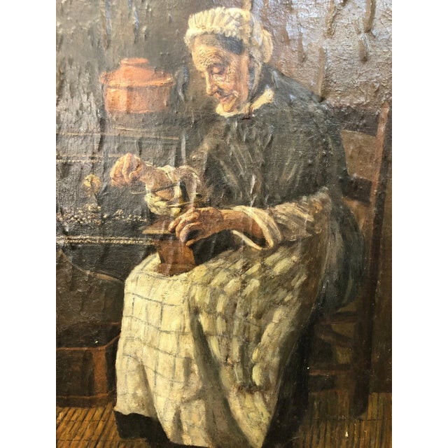 European 18th Century Original Oil Painting Signed on the Bottom, Framed For Sale - Image 6 of 6