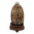 Chinese Pebble Form Russet Jasper Snuff Bottle on Carved Wood Stand For Sale
