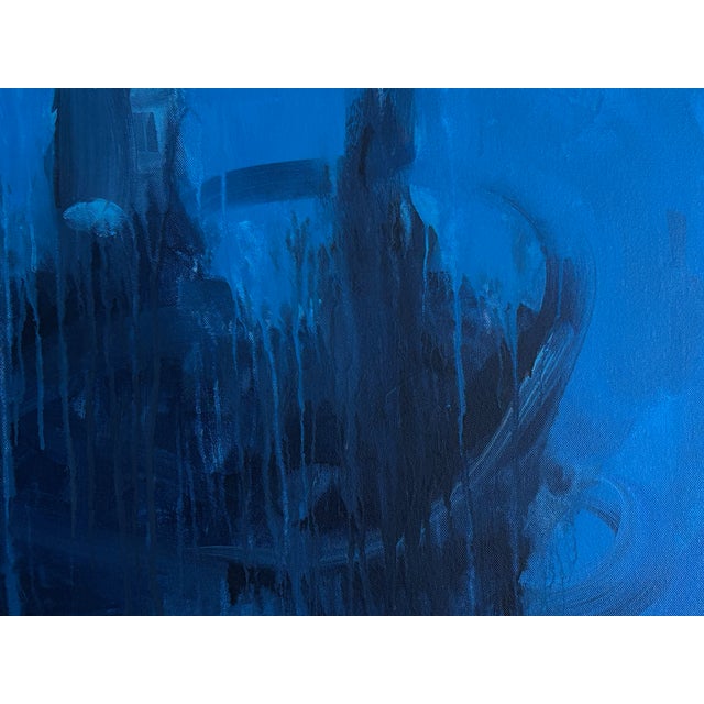 Stephen Remick Blue Fusion, Contemporary Framed Abstract Acrylic Painting by Stephen Remick For Sale - Image 4 of 12