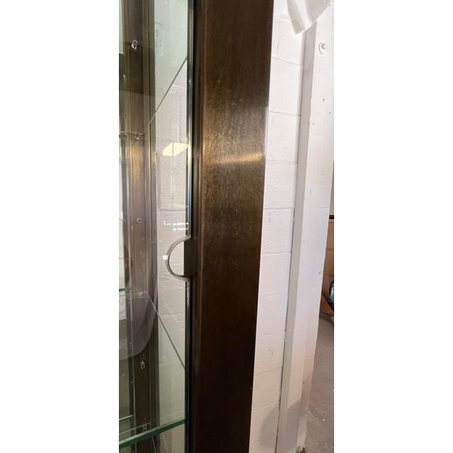 Vintage Spanish Bronze Glass Vitrine Display Cabinet Sarreid Mastercraft Style For Sale - Image 11 of 12