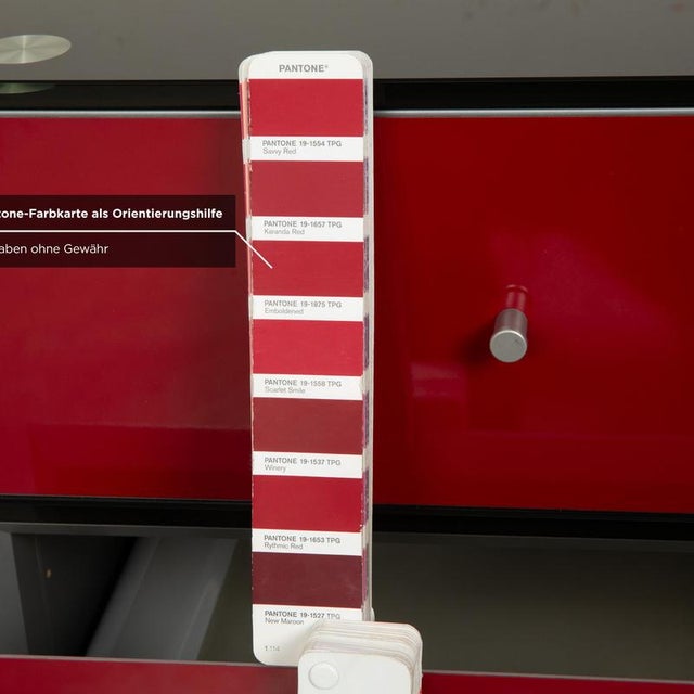 CL 1552 Glass Sideboard in Red For Sale - Image 11 of 17