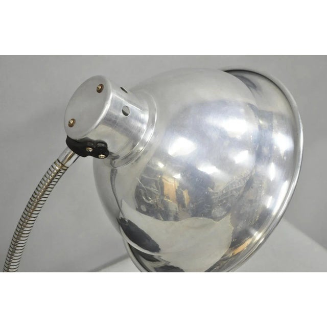 Modern Vintage Industrial Modern Steampunk Cast Iron Gear Gooseneck Task Table Lamp For Sale - Image 3 of 12