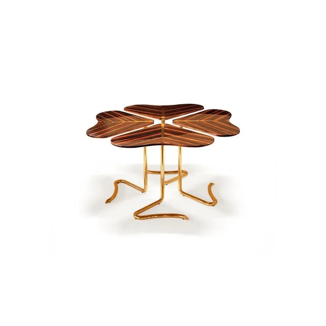 Four\. For luck ebony coffee table by insidherland dimensions: d 80 x w 80 x h 48 cm. Materials: marquetry work in ebony...