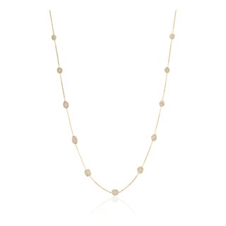 1ct Bezel-Set Certified Natural Diamond by-the-Yard Necklace in 14k Yellow Gold For Sale