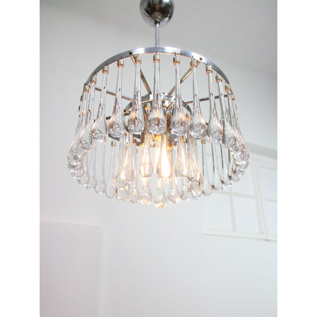 Mid-Century Italian Crystal Teardrop Chandelier, 1960s For Sale - Image 11 of 17