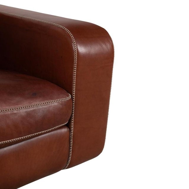 Three-Seater Leather Brown Couch from Machalke Valentino For Sale - Image 4 of 18