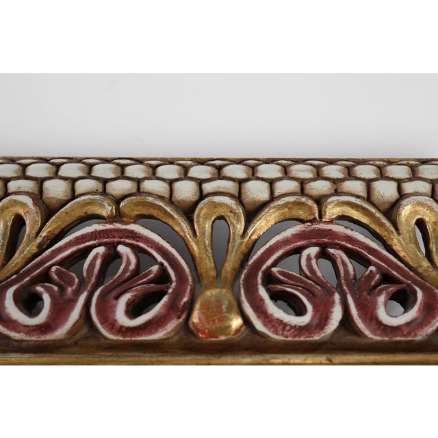 1960s Baroque Revival Firenze Mirror in Carved Wood, Italy, 1960s For Sale - Image 5 of 12
