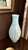 Vintage 1970s–1980s Murano-Style Handblown Art Glass Vase, 21" Tall Blue With Gold Silver Flecks For Sale - Image 9 of 18