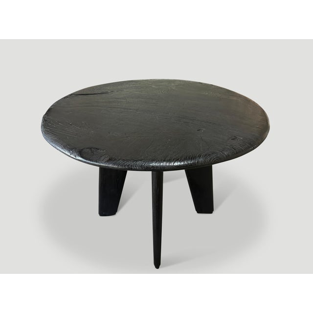 Mid-Century Modern Andrianna Shamaris Mid Century Couture Espresso Teak Wood Stained Table For Sale - Image 3 of 6