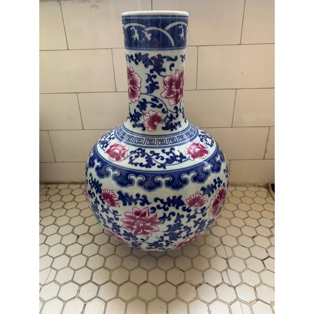 Chinese colorful hand porcelain vase. Artist stamp underneath.