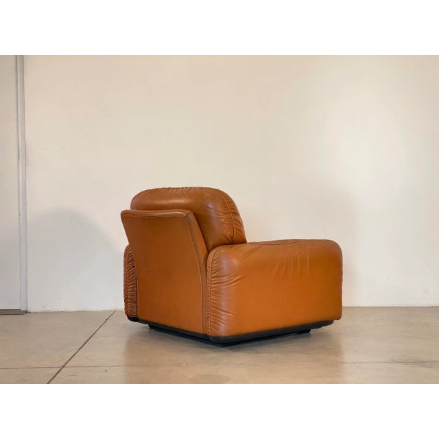 Set of Piumotto Model Leather Armchairs by Arrigo Arrigoni for Busnelli, 1970s For Sale - Image 12 of 18