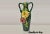 Vtg Victorian Style Green Ceramic Capodimonte 18" Vase With Pink Yellow Flowers For Sale - Image 13 of 13