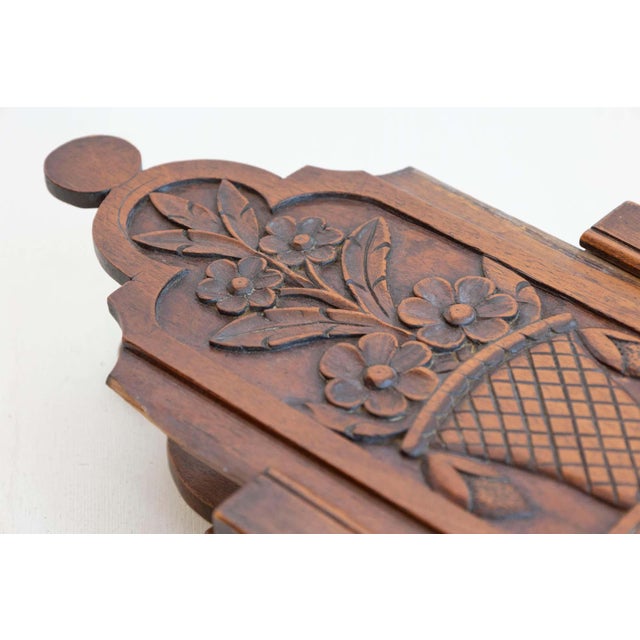 Brown French 19th Century Carved Walnut Farinerio Decorative Box with Floral Decor For Sale - Image 8 of 9