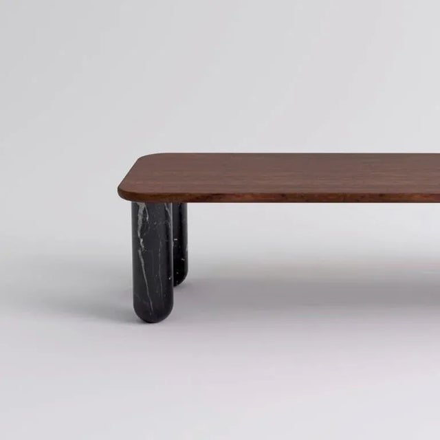 Contemporary Small Sunday Coffee Table in Walnut and Black Marble by Jean-Baptiste Souletie For Sale - Image 3 of 9
