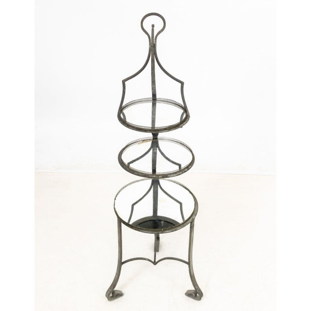 French Wrought Iron Three-Tier Serving Stand For Sale In New York - Image 6 of 8