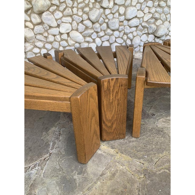 Vintage Brutalist Oak Side Tables by Radboud Dittmann for Dittmann & Co., Netherlands, 1970s, Set of 4 For Sale - Image 14 of 17
