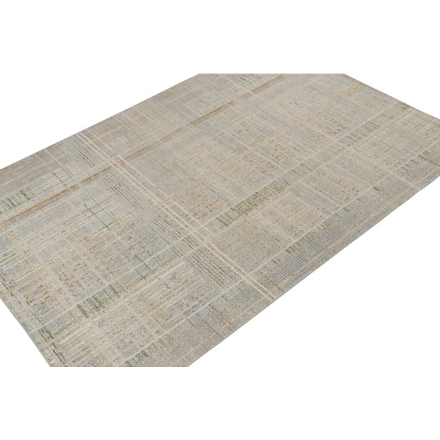 2010s Rug & Kilim’s Distressed Style Abstract Rug in Polychromatic Geometric Pattern For Sale - Image 5 of 7