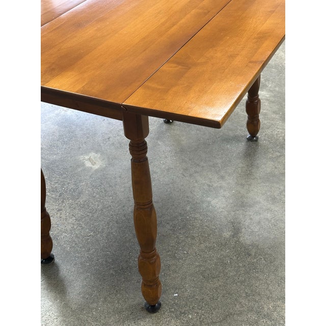 1960s Vintage Mid Century Solid Maple Dropleaf Table For Sale - Image 5 of 8