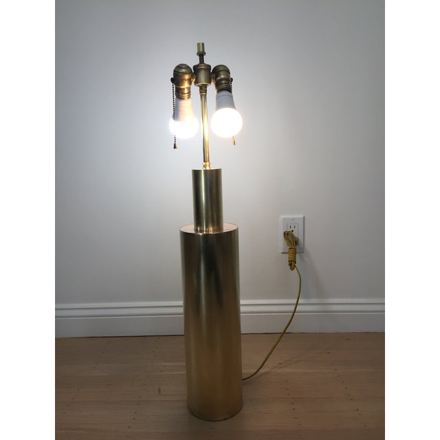Tall Modern Brass Cylinder Lamp | Chairish