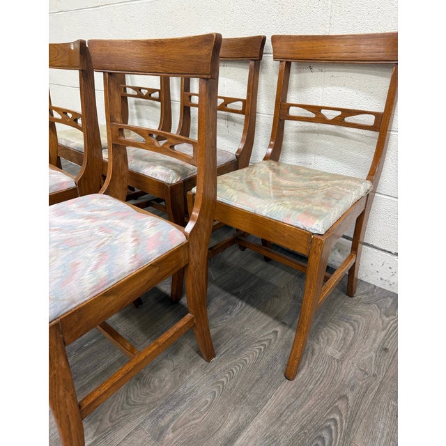 Antique American Quarter Sawn Oak Dining Chairs - Set of 5 For Sale - Image 11 of 15
