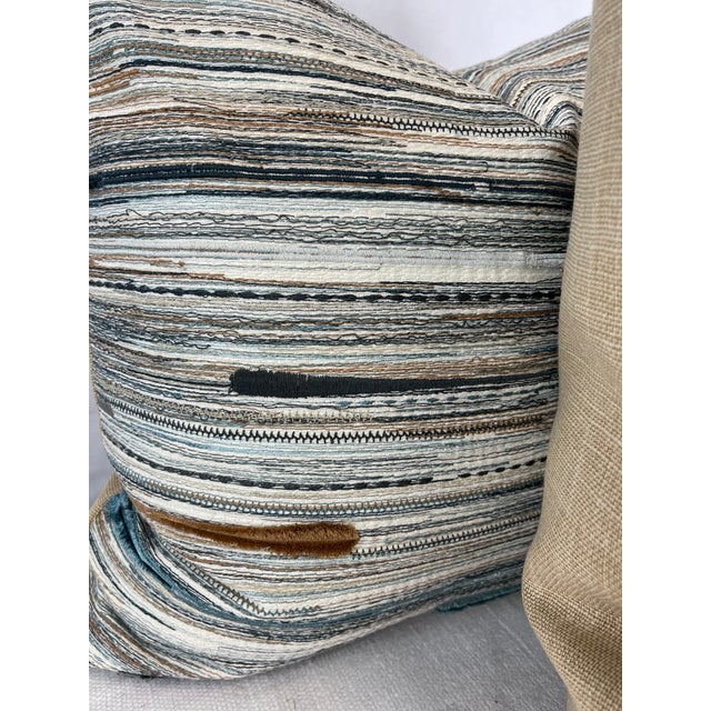 Transitional Kincaid "Candy Dandy" in Blue Smoke 22" Pillows-A Pair For Sale - Image 3 of 3