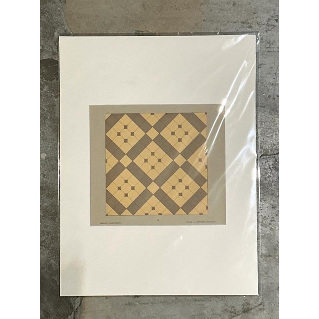 Vintage Geometric Tile Pattern Serigraph For Sale - Image 10 of 12