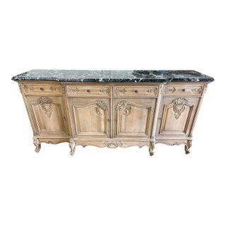 Early 20th Century Enfilade Louis XV Style Marble Top Bleached From Aix en Provence France. For Sale