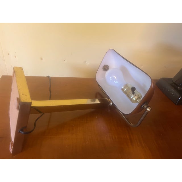 Vintage Brass Bankers Lamp For Sale - Image 11 of 11