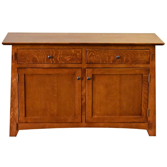 Mission / Arts and Crafts Solid Quarter Sawn Oak Cabinet - Micheal Cherry For Sale - Image 13 of 17