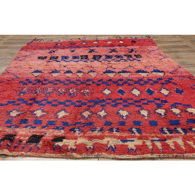 Red Vintage Red Boujad Moroccan Rug - 05'08 X 10'04 For Sale - Image 8 of 9