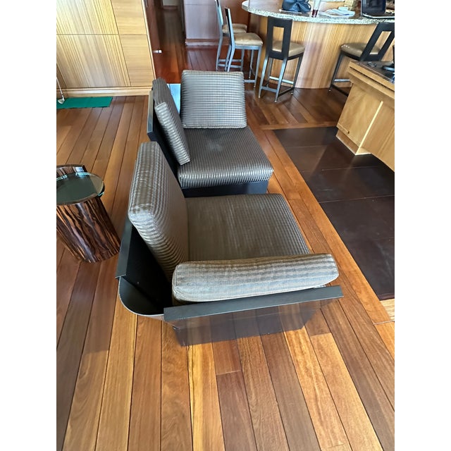 Contemporary Donghia Black and Gray Armchairs, a Pair For Sale - Image 9 of 13