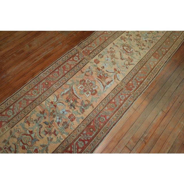 One of a kind early 20th century Persian Runner in terracotta and salmon tones