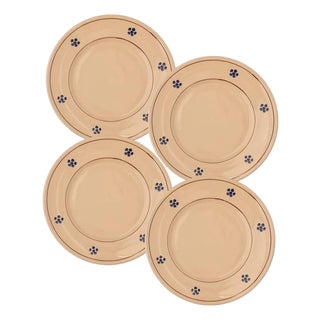 Sharland England Fiore Dinner Plates in Cream, Set of 4 For Sale