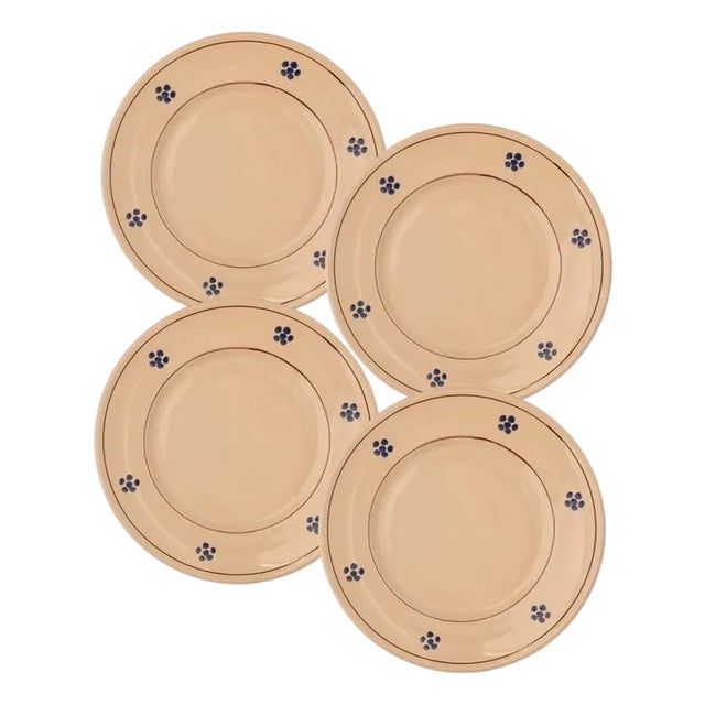 Sharland England Fiore Dinner Plates in Cream, Set of 4 For Sale