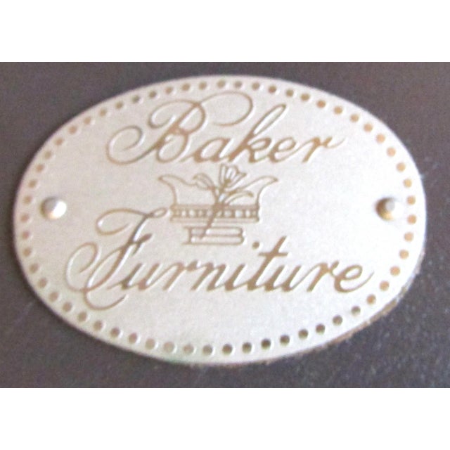 1970s Baker Stately Homes Collection Parquetry Tripod Accent Table For Sale - Image 14 of 14