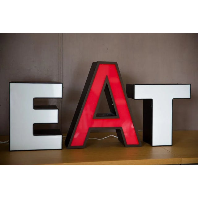 Mid-Century Illuminated Letter Signs, 1970s, Set of 3 For Sale - Image 6 of 6