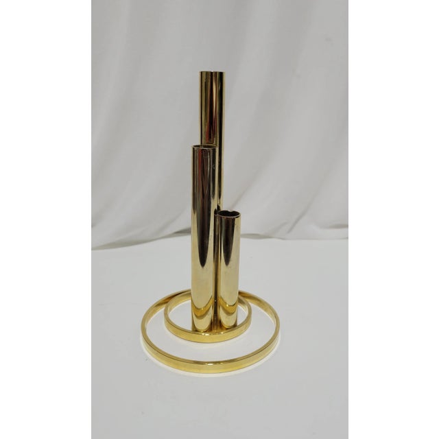 Modernist Dorval Italy 24k Plated Bud Vase For Sale - Image 4 of 9