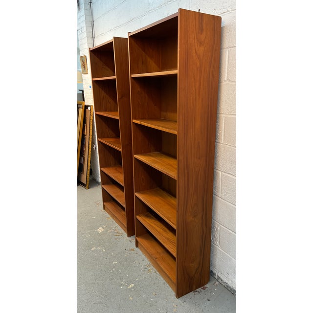 Mid 20th Century Pair of Mid-Century Modern Danish Teak Tall Bookcases For Sale - Image 5 of 10