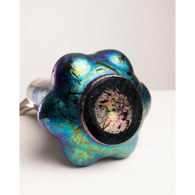 Blue Iridescent Art Glass Jar by Wilhelm Kralik Sohn For Sale - Image 8 of 17