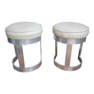 1970s Pair of Vintage Aluminum Footstools For Sale