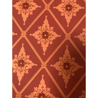 Vintage Brunschwig and Fils Wallpaper Chateau Diamond in Rose - 3 Single Rolls For Sale