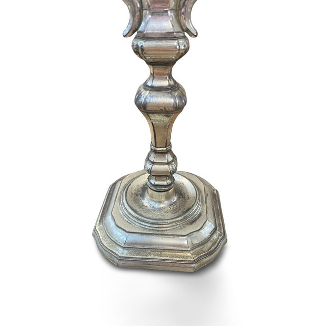 Vintage German Silver-Plated Metal Candleholders, 1960, Set of 2 For Sale - Image 13 of 17